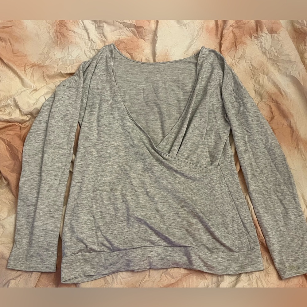 Gray crossbody top